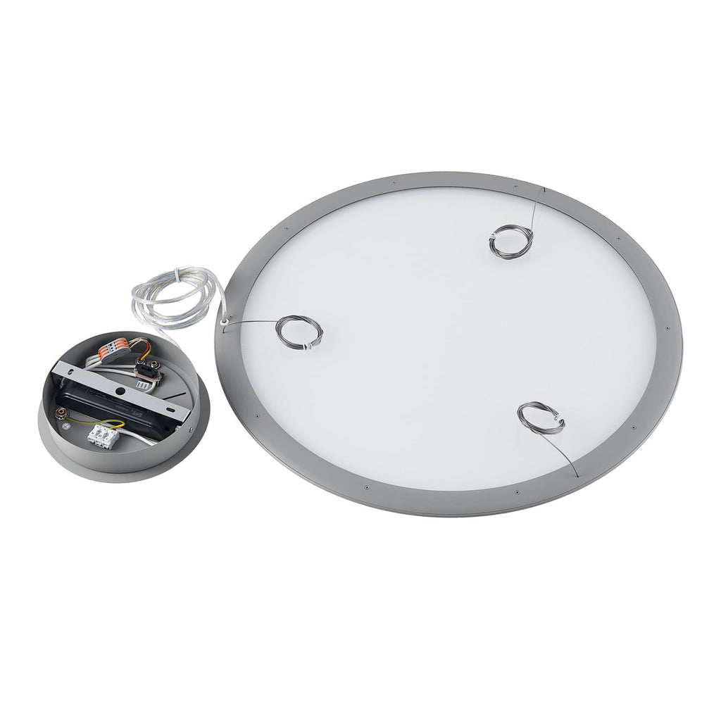 LED pendellampe PANEL rund grå oppheng