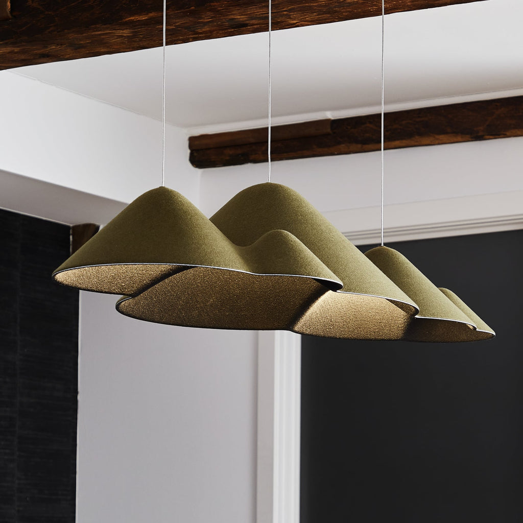 LED pendellampe Panorama filt grønn/svart forfra