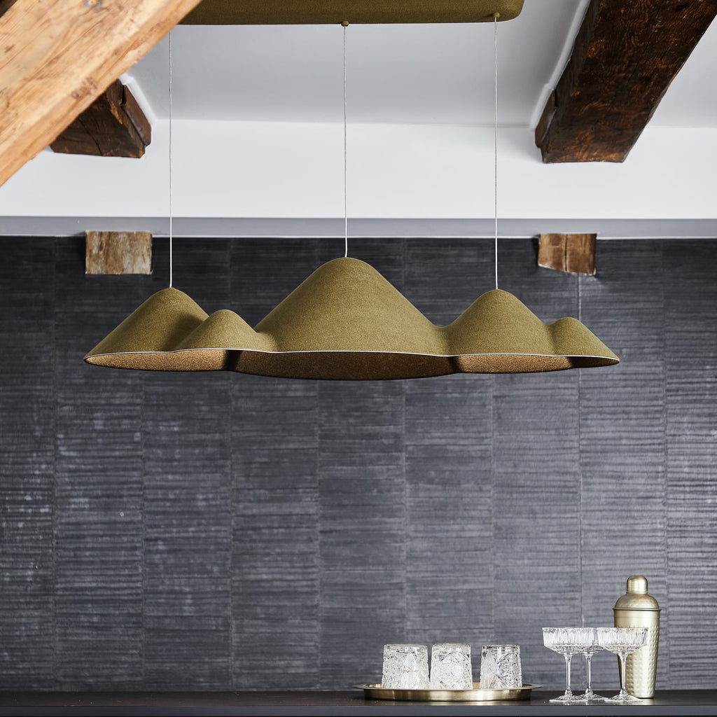 LED pendellampe Panorama filt grønn/svart detalj av filtmateriale