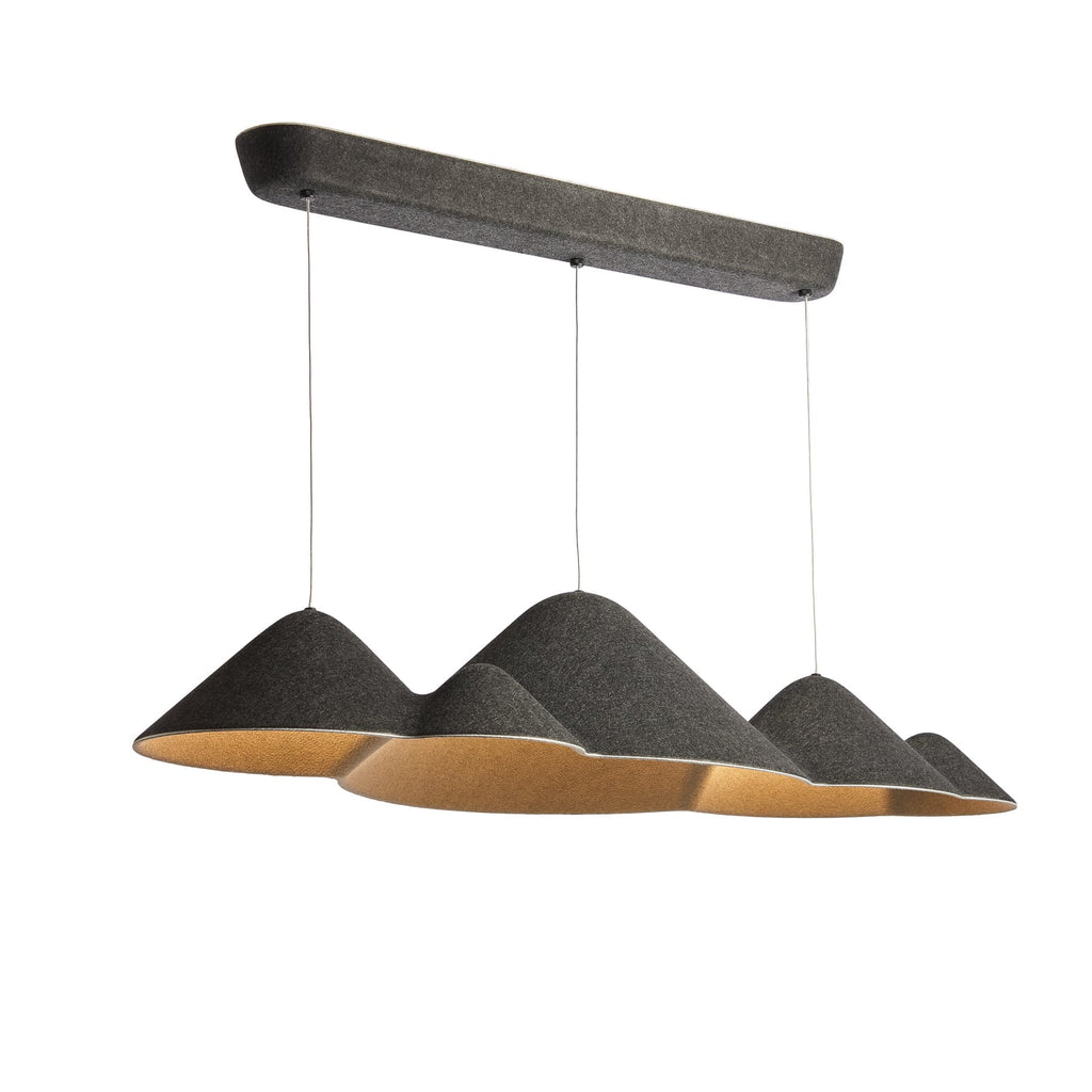 LED pendellampe Panorama filt svart/grå dimbar 106 cm montert i rom