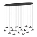LED pendellampe Paratebueno 17-lys dimbar svart 148 cm forfra