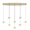 LED pendellampe Paratebueno 8-lys messing dimbar 24W forfra
