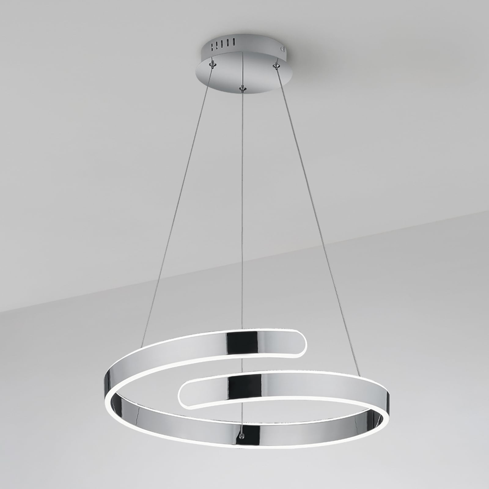 LED pendellampe Parma dimbar krom Ø50 cm 4000K forfra