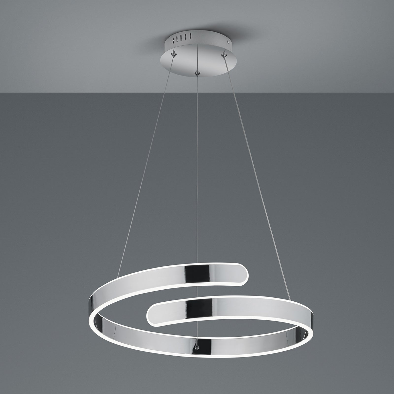LED pendellampe Parma dimbar krom Ø50 cm 4000K montert over bord