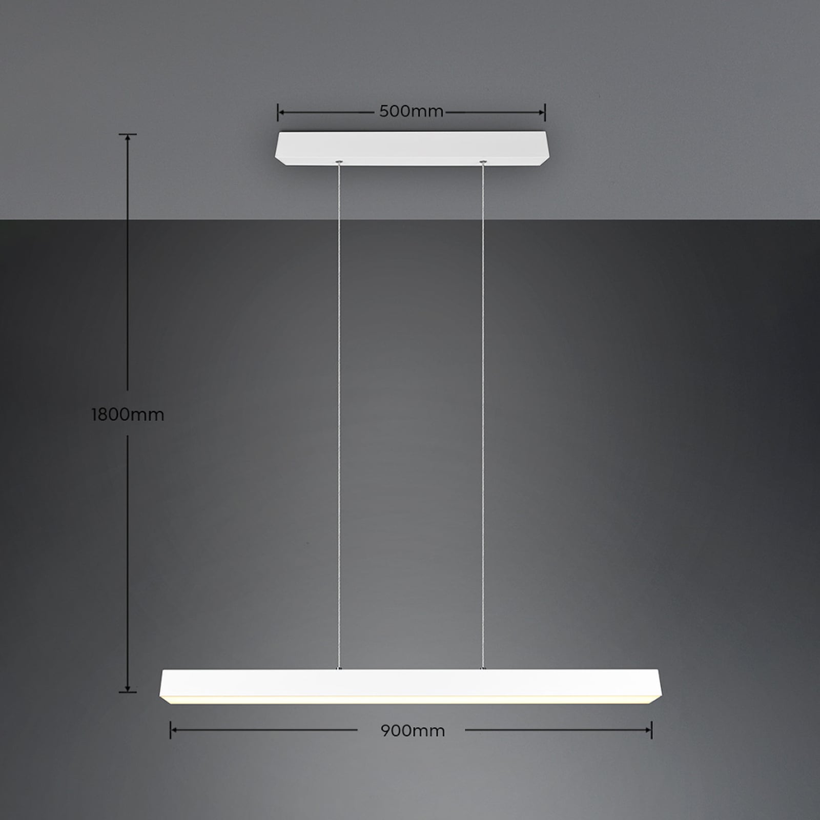 LED pendellampe Paros DUOline dimbar hvit matt 90 cm detalj