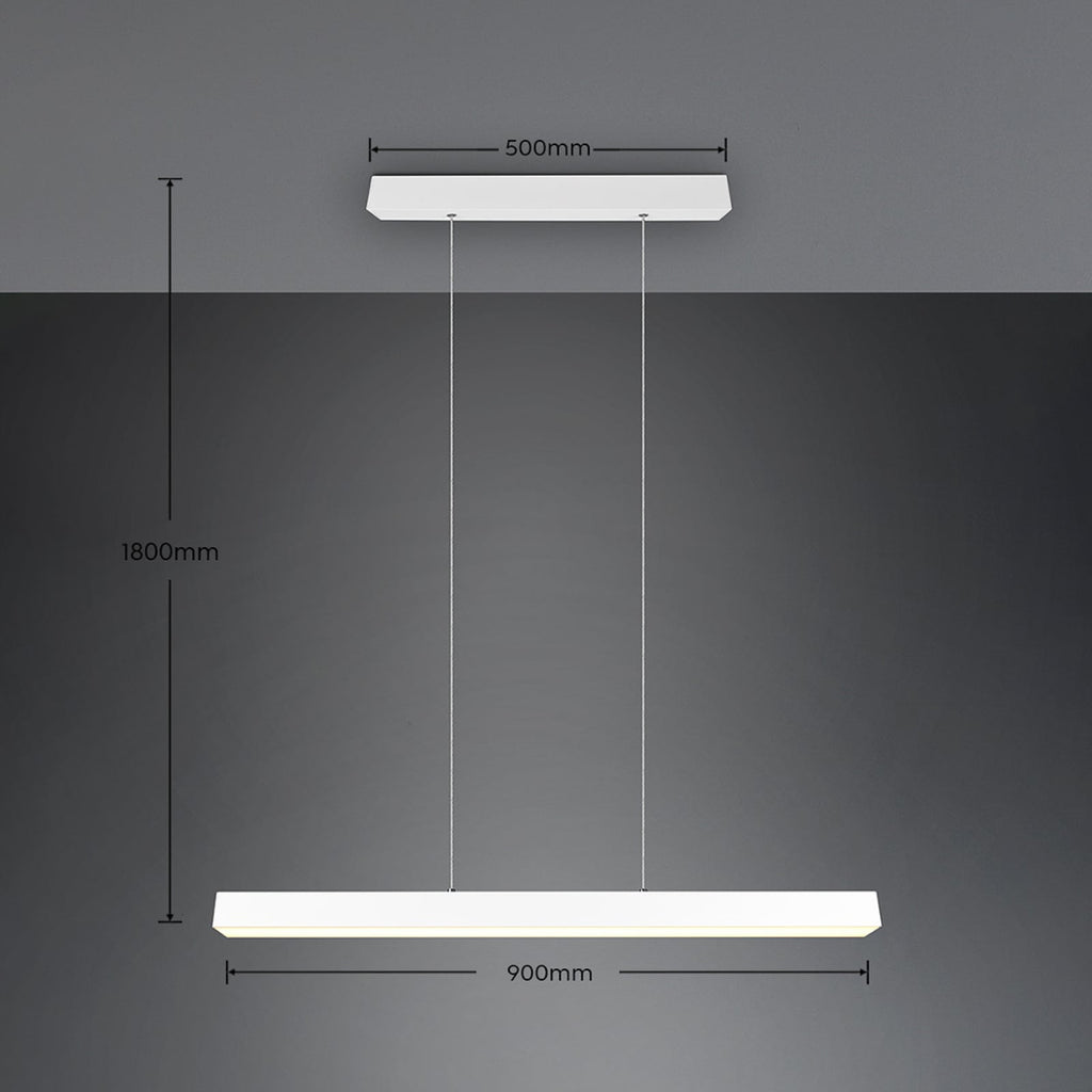 LED pendellampe Paros DUOline dimbar hvit matt 90 cm detalj