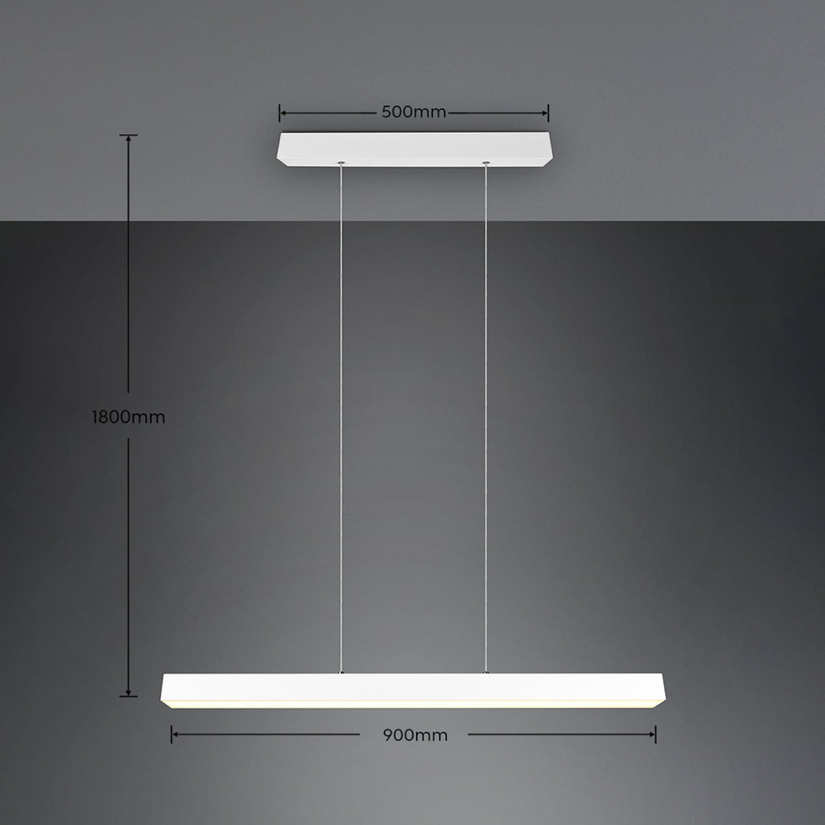 LED pendellampe Paros DUOline dimbar hvit matt 90 cm detalj