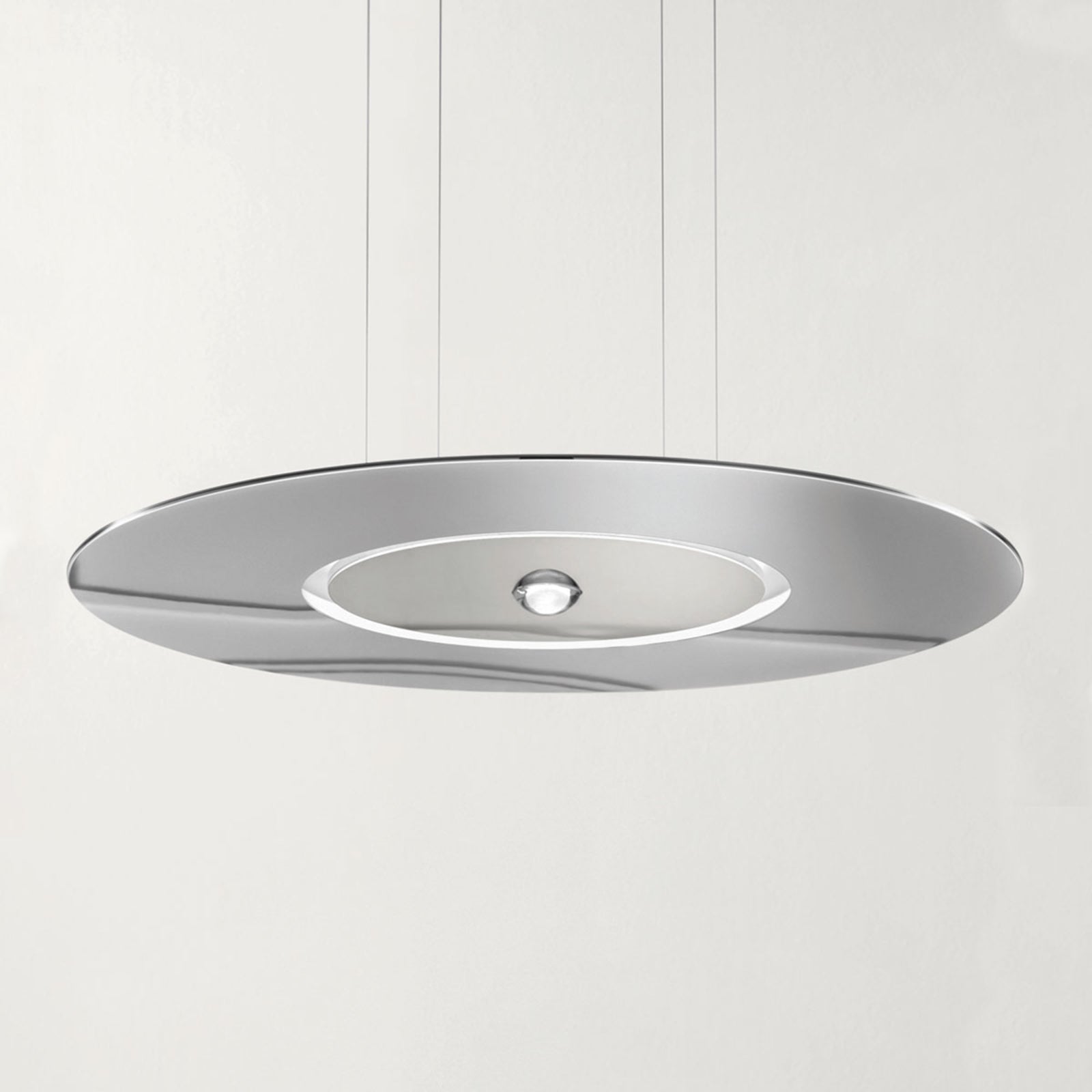 LED pendellampe Passepartout55 dimbar matt krom Ø55 cm bakside