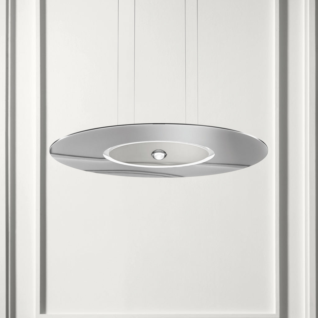 LED pendellampe Passepartout55 dimbar matt krom Ø55 cm montert