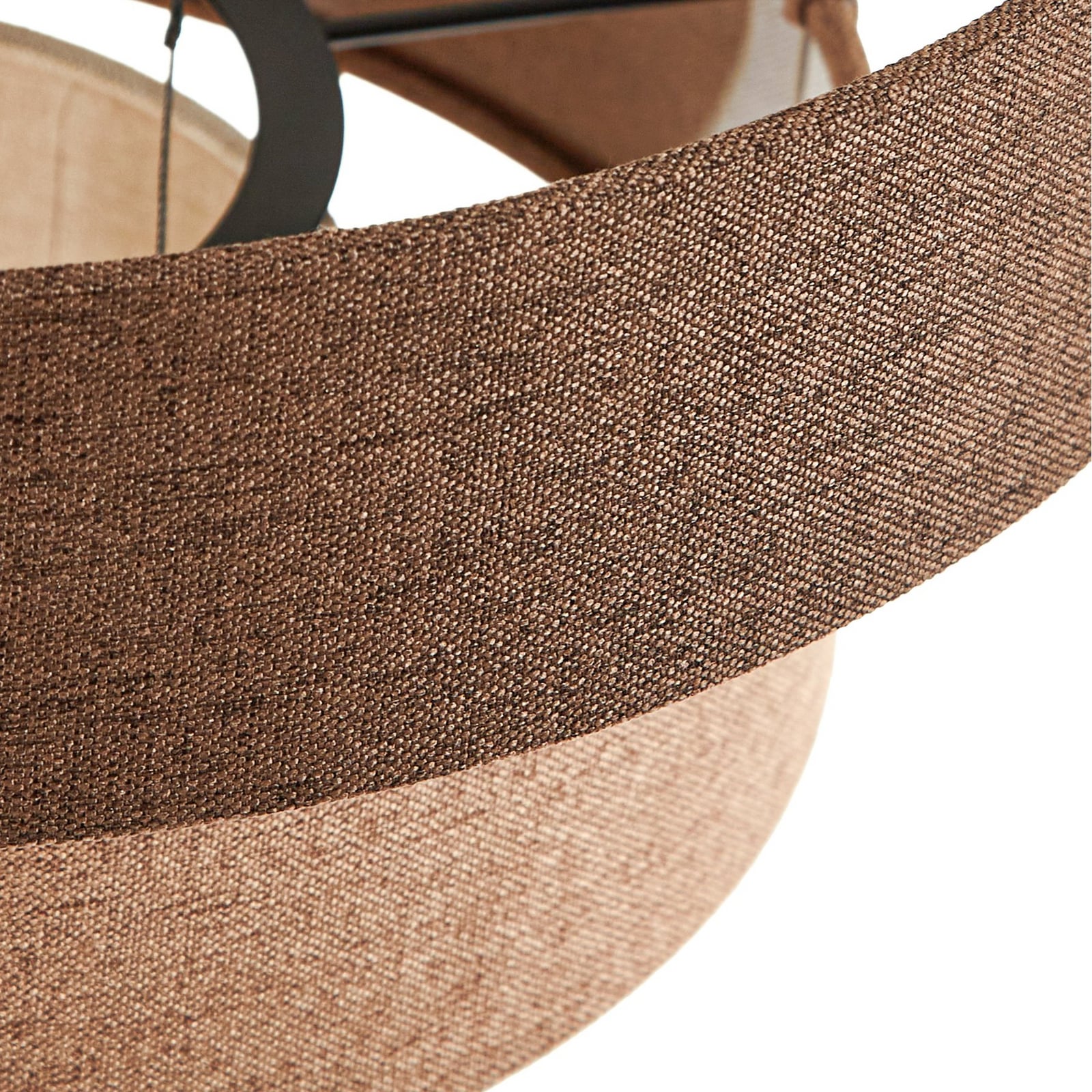 LED pendellampe Peldano tekstil brun/beige Ø50 cm dimming kontroll