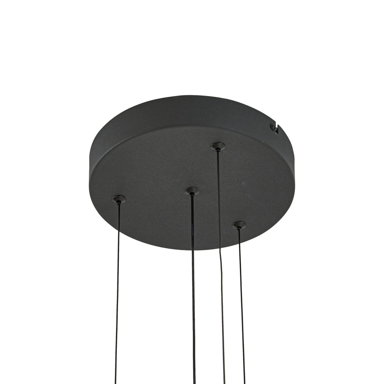 LED pendellampe Peldano tekstil brun/beige Ø50 cm i bruk