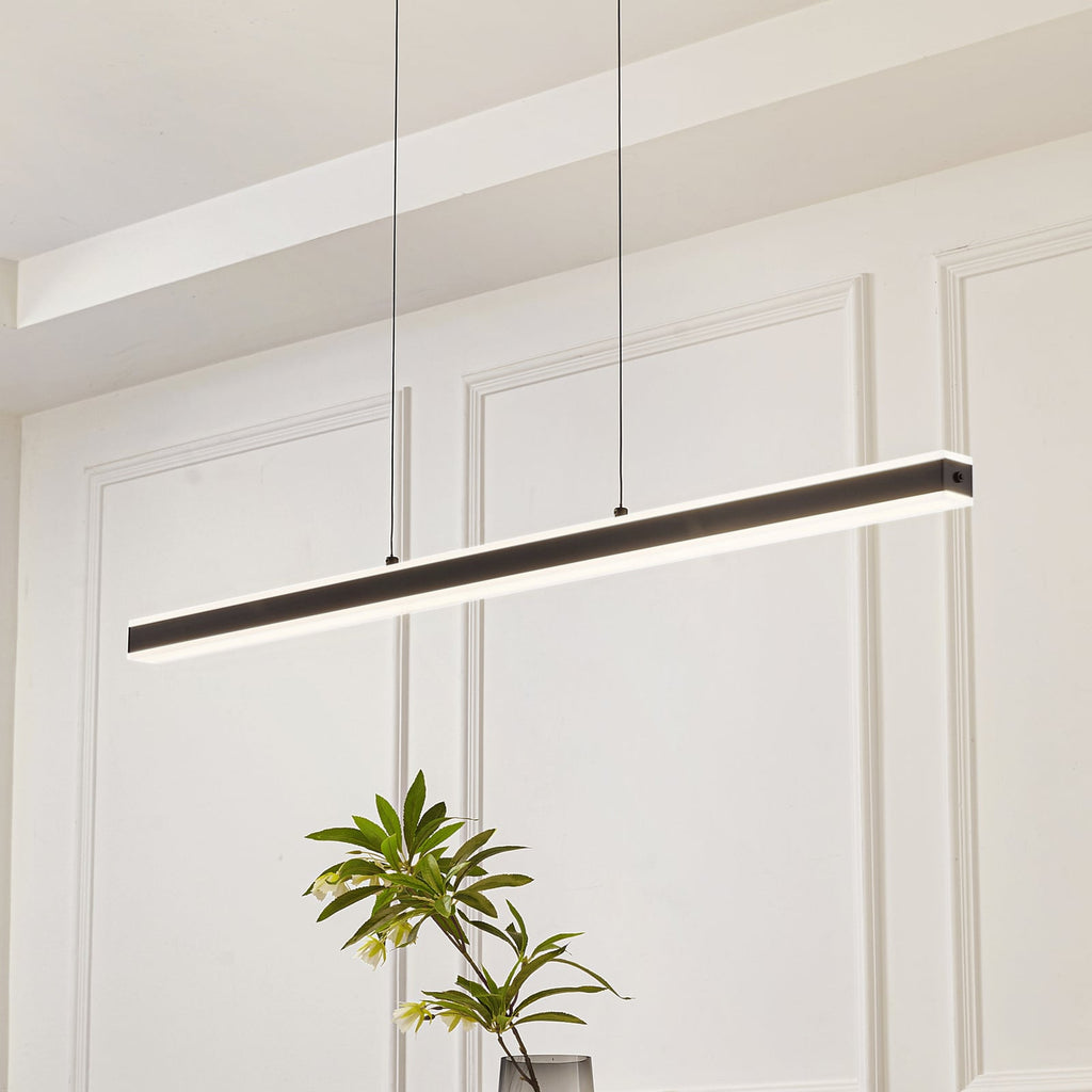 LED pendellampe Pendolo svart aluminium 120 cm forfra
