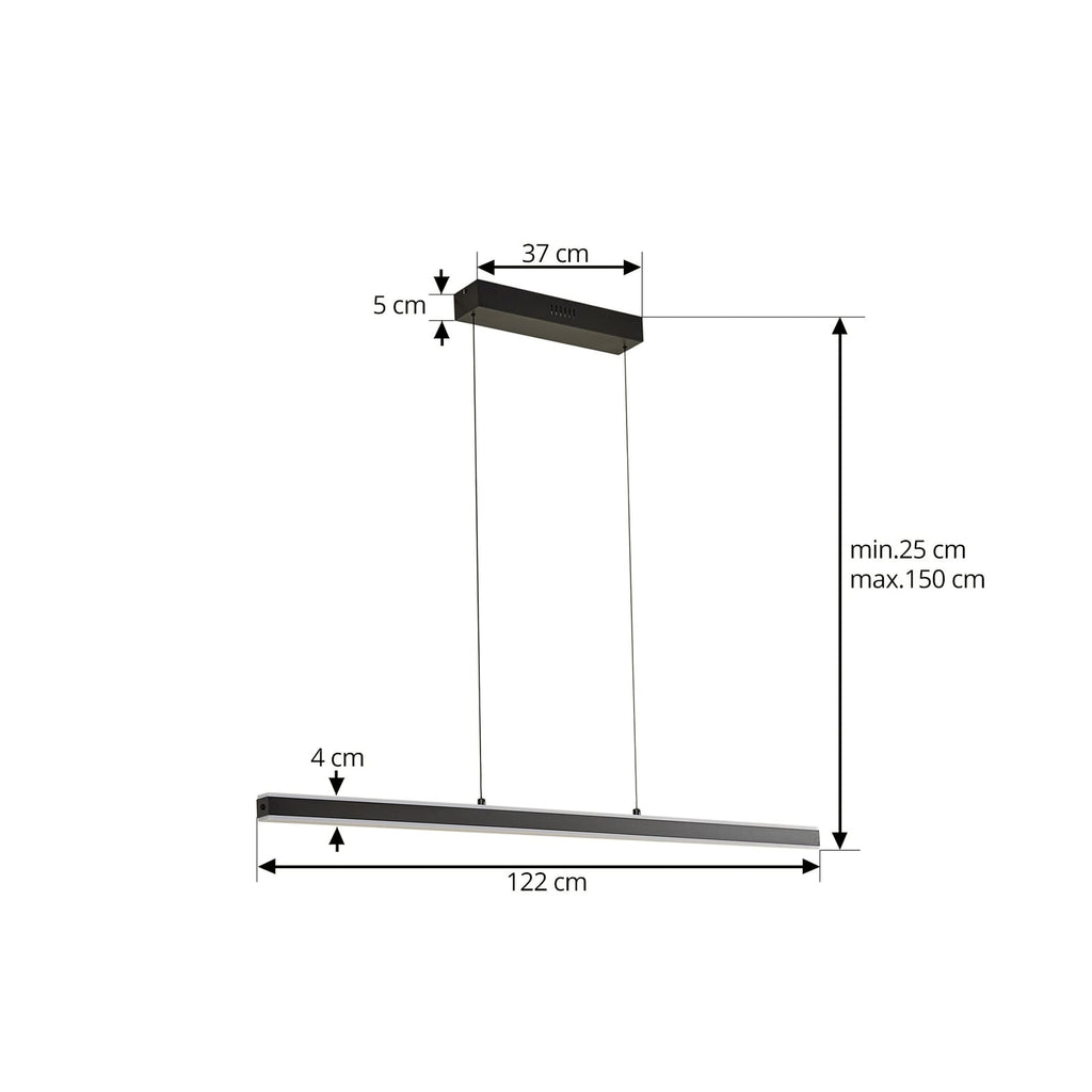 LED pendellampe Pendolo svart aluminium 120 cm nærbilde