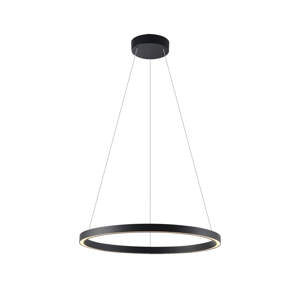 LED pendellampe Perfora dimbar svart aluminium Ø60 cm forfra