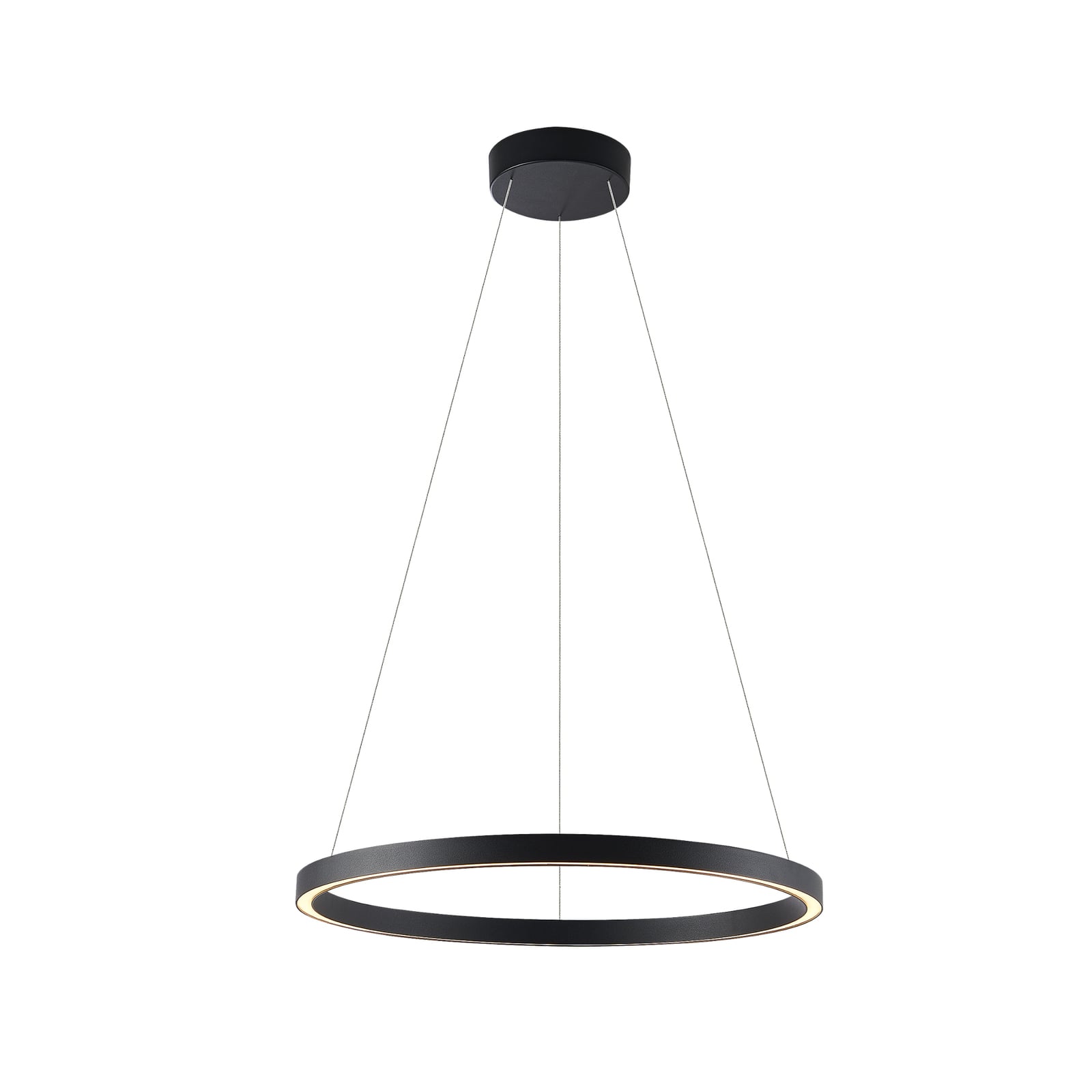LED pendellampe Perfora dimbar svart aluminium Ø60 cm forfra