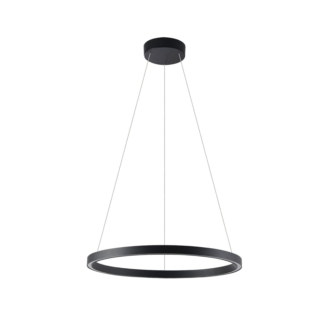 LED pendellampe Perfora dimbar svart aluminium Ø60 cm detalj
