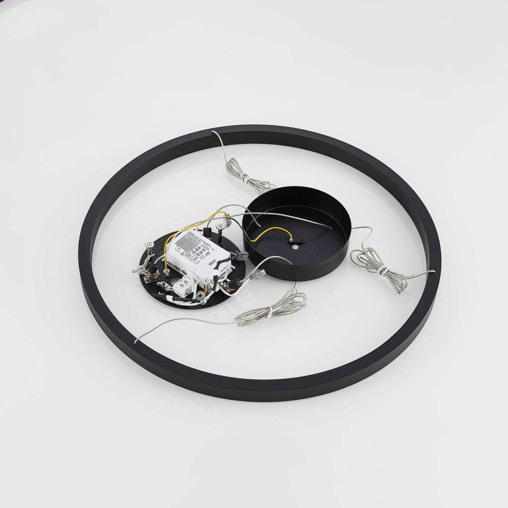 LED pendellampe Perfora dimbar svart aluminium Ø60 cm side