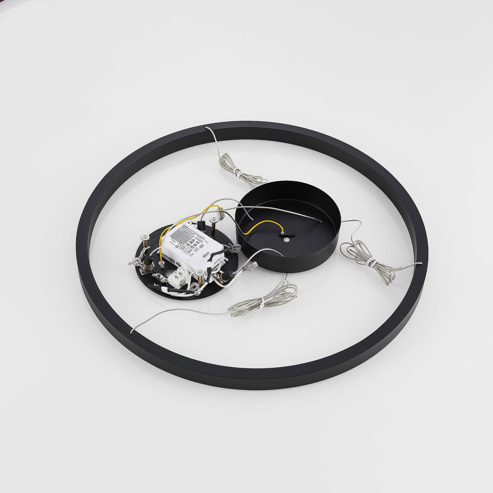 LED pendellampe Perfora dimbar svart aluminium Ø60 cm side