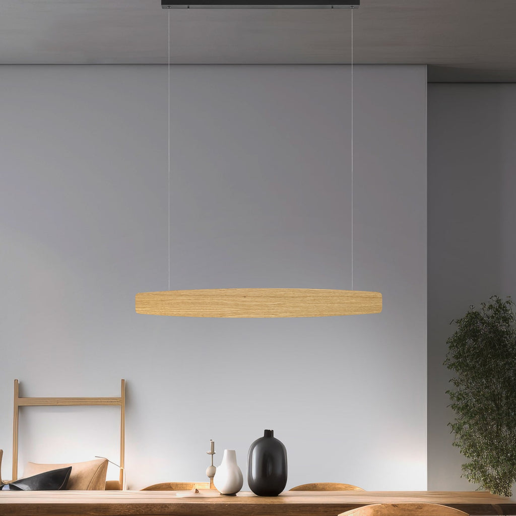 LED pendellampe Persida eik dimbar 98 cm 2700K Quitani bakside