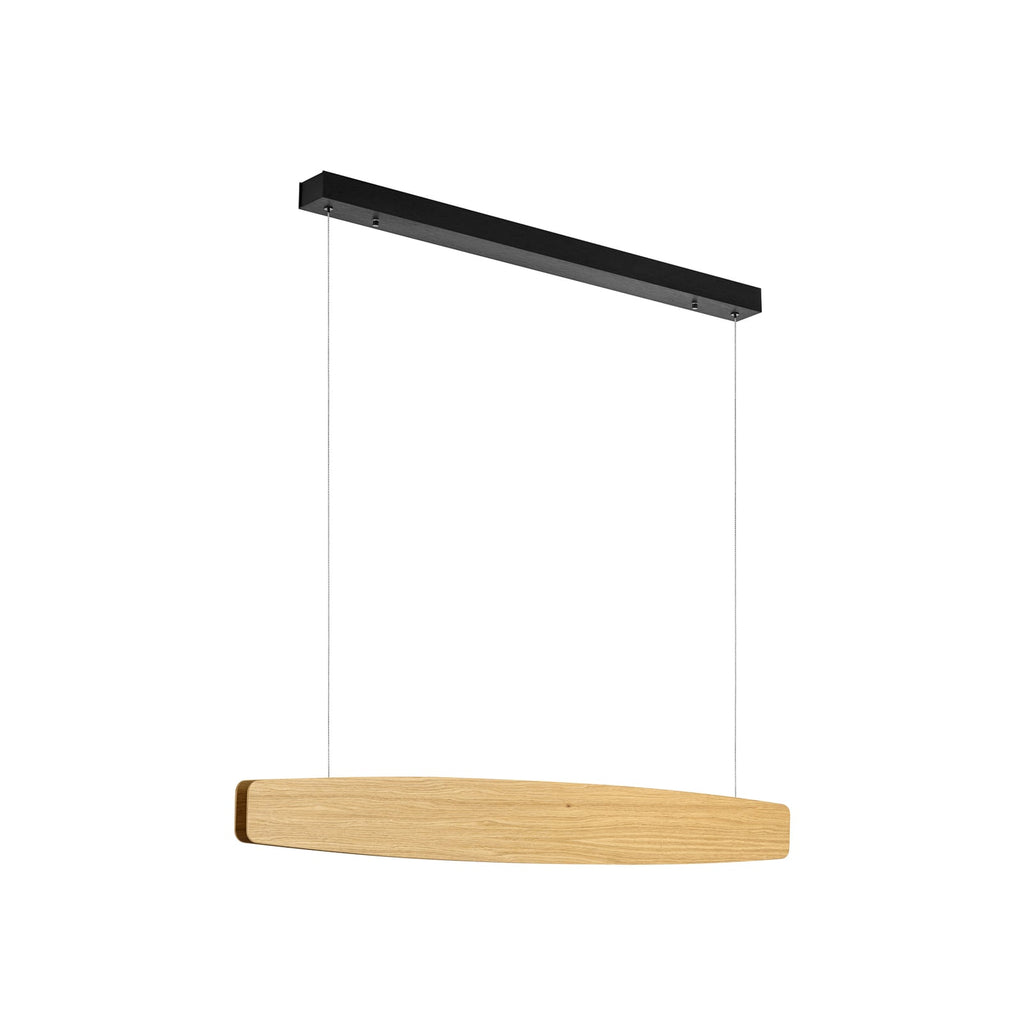 LED pendellampe Persida eik dimbar 98 cm 2700K Quitani nærbilde av lampe