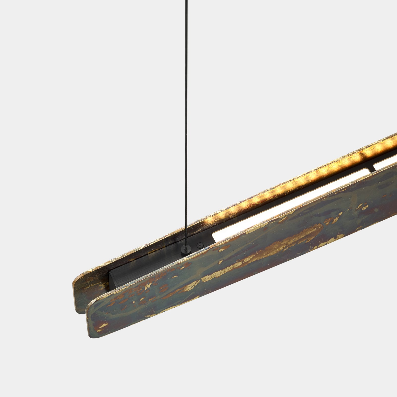 Lyskilde i LED pendellampe Persida gull slagmetall 148 cm dimbar