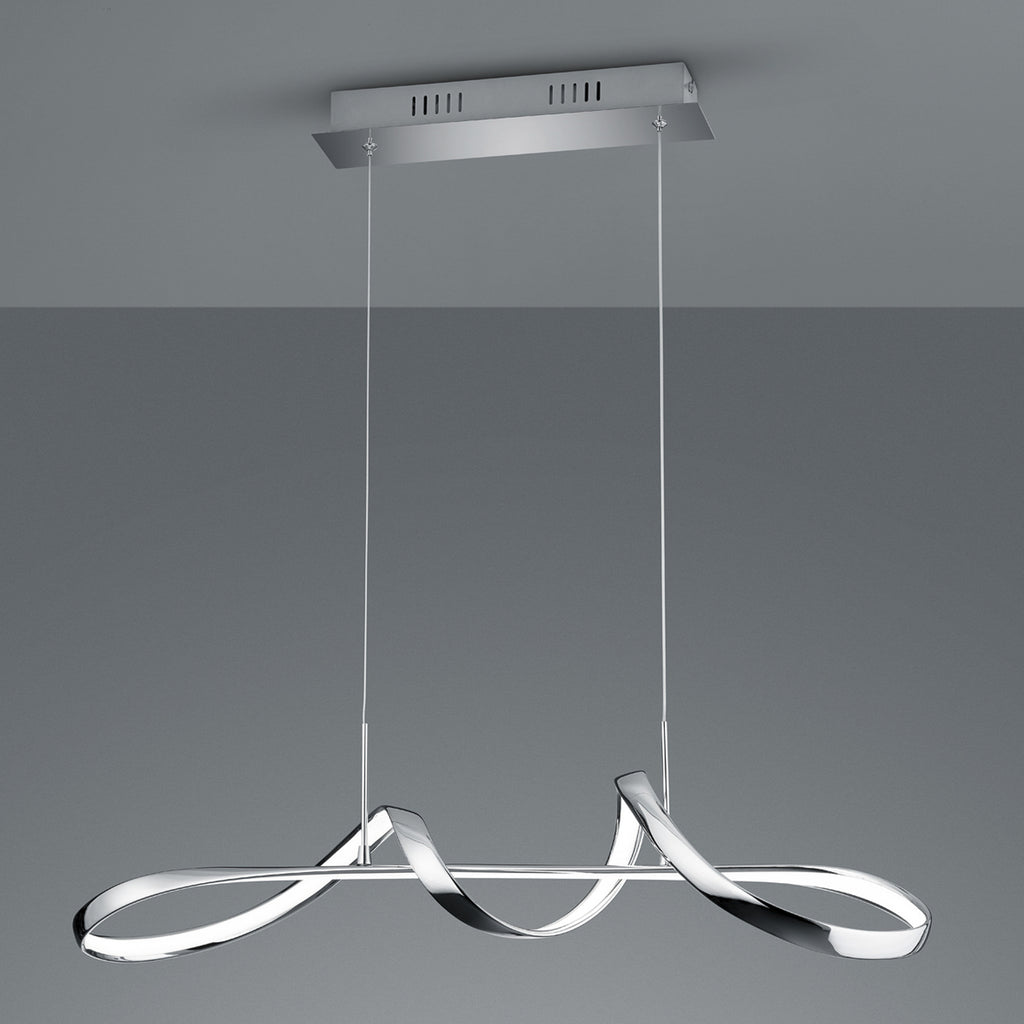 Montert LED pendellampe Perugia krom dimbar 37W nøytralhvit i stue