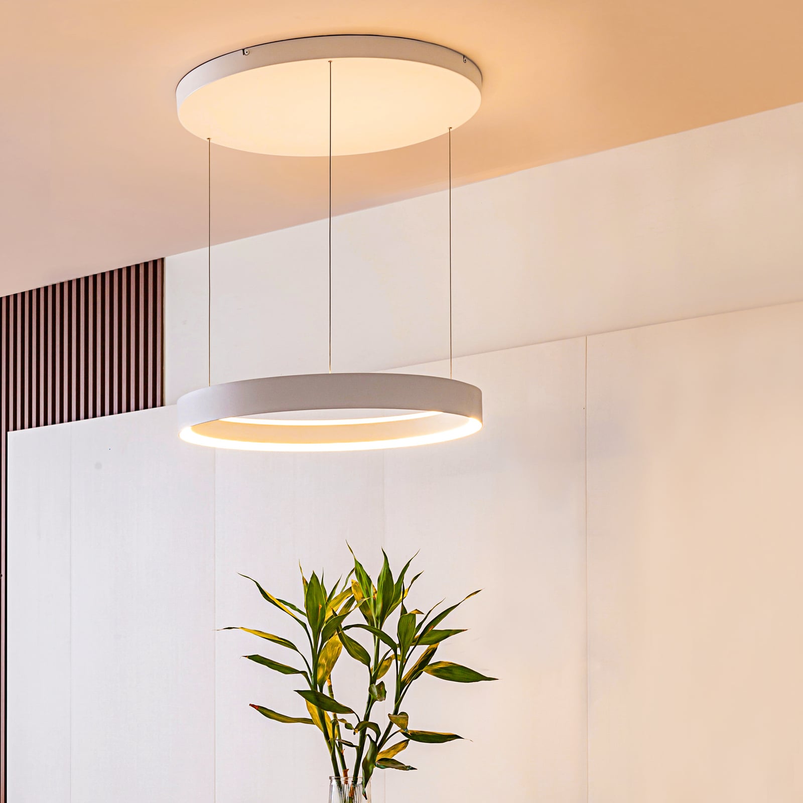 LED pendellampe Philine dimbar hvit Ø60 cm forfra
