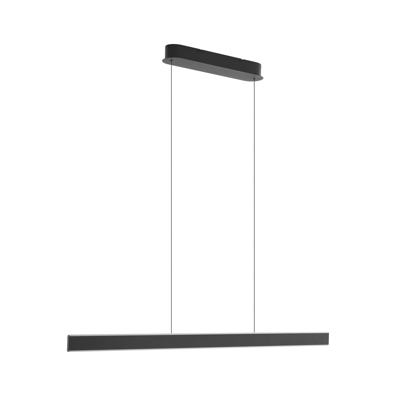 Detalj av LED pendellampe Philine svart jern dimbar 121 cm