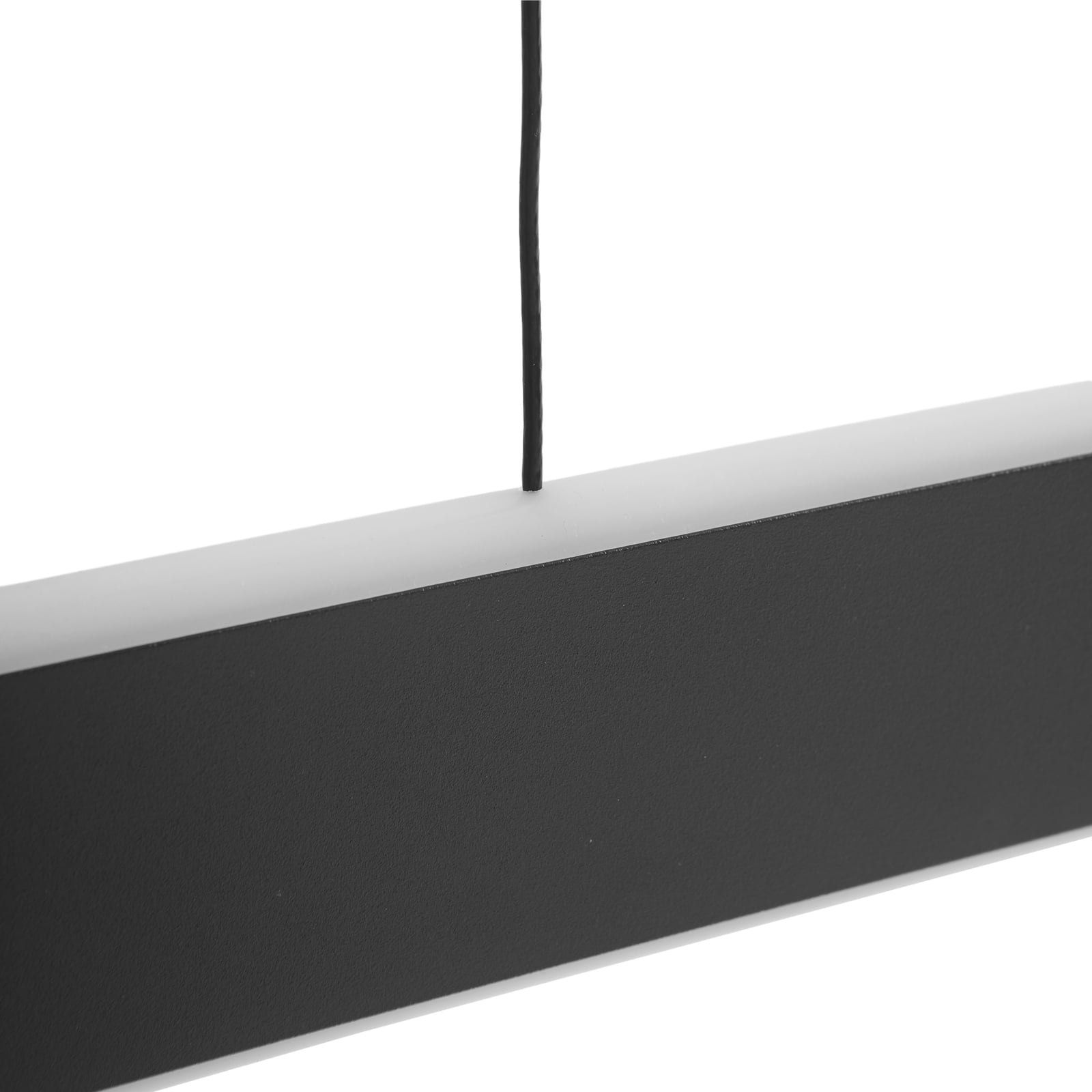 LED pendellampe Philine svart jern dimbar 121 cm lysdetalj