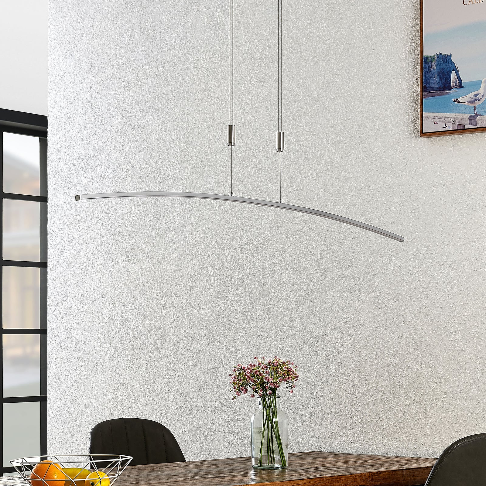 Detalj av LED pendellampe Phillie høydejusterbar dimbar 119,5 cm