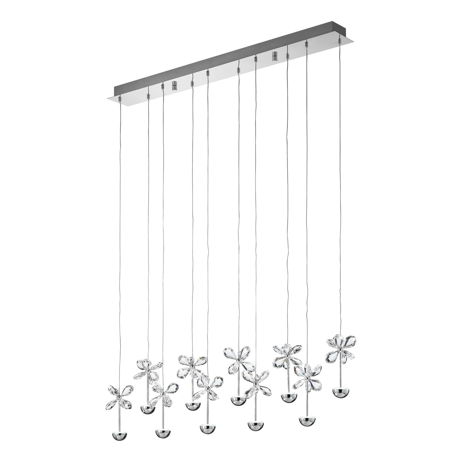 LED pendellampe Pianopoli krom glass 87 cm dimbar forfra