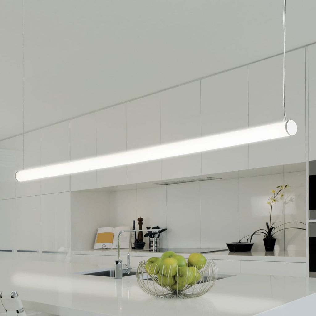 LED pendellampe Pirgos hvit 200 cm dimbar 43W forfra