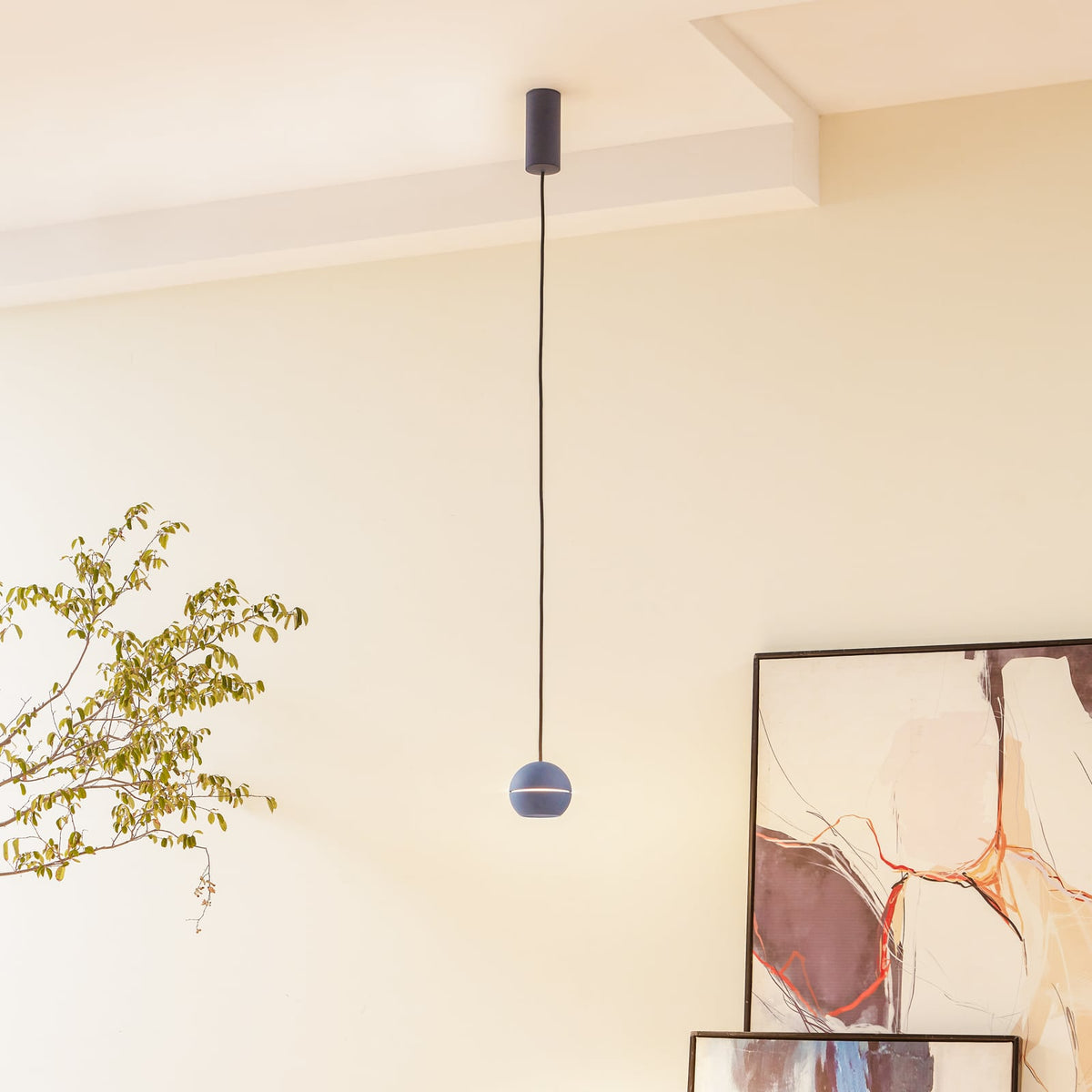 LED pendellampe Plarion blå aluminium Ø9 cm forfra