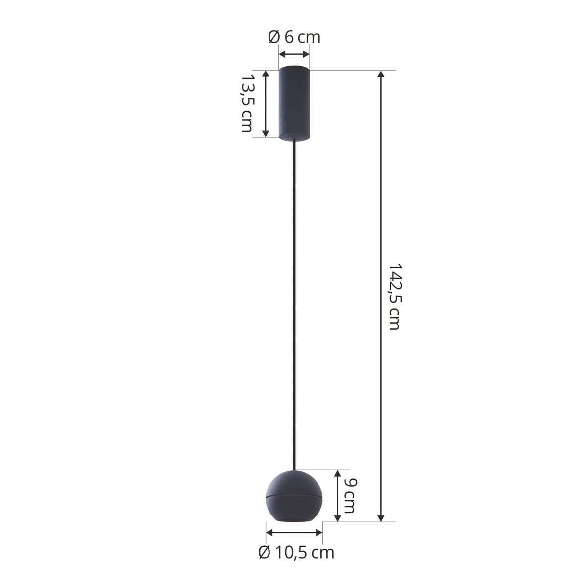 LED pendellampe Plarion blå aluminium Ø9 cm montert i rom