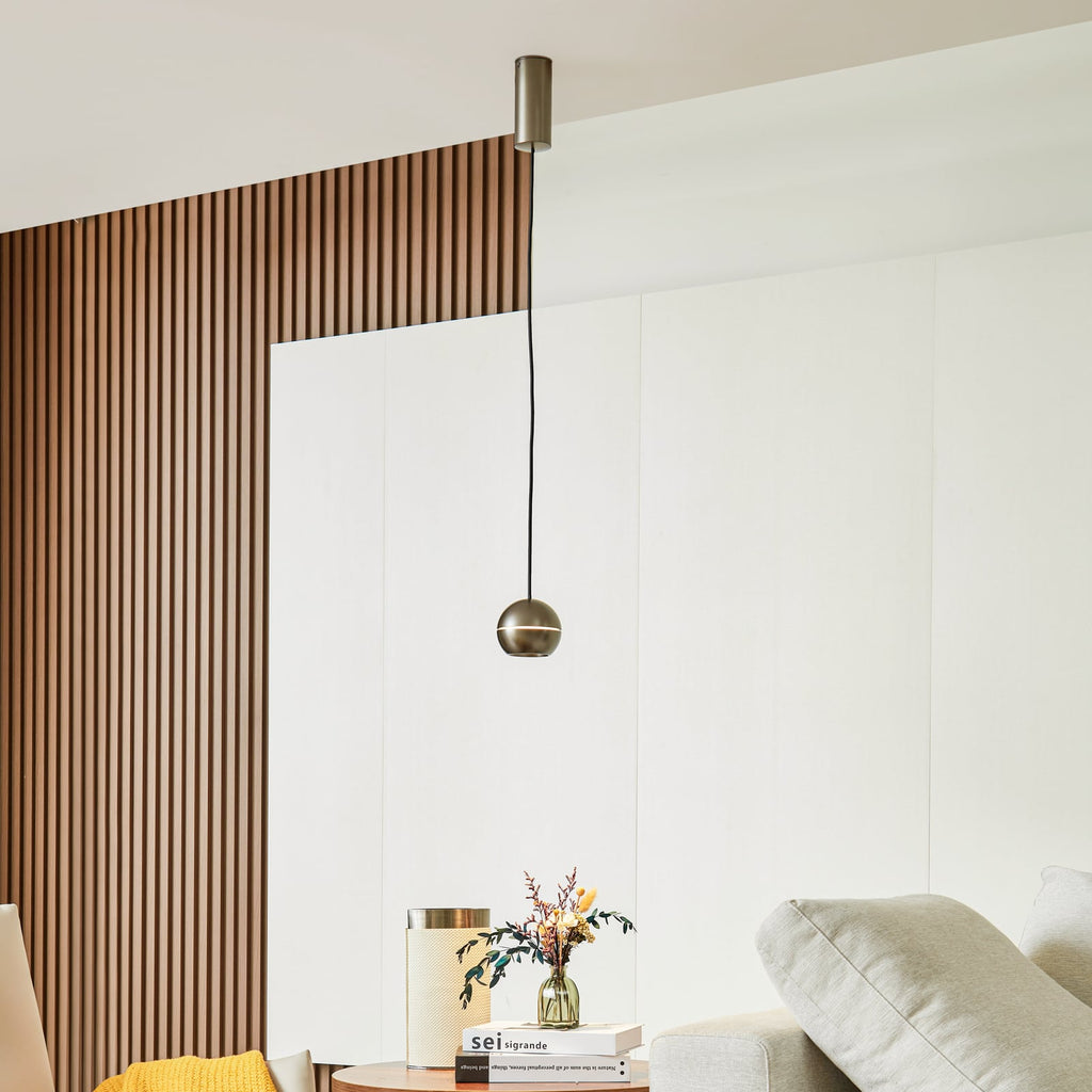 LED pendellampe Plarion nikkel aluminium forfra