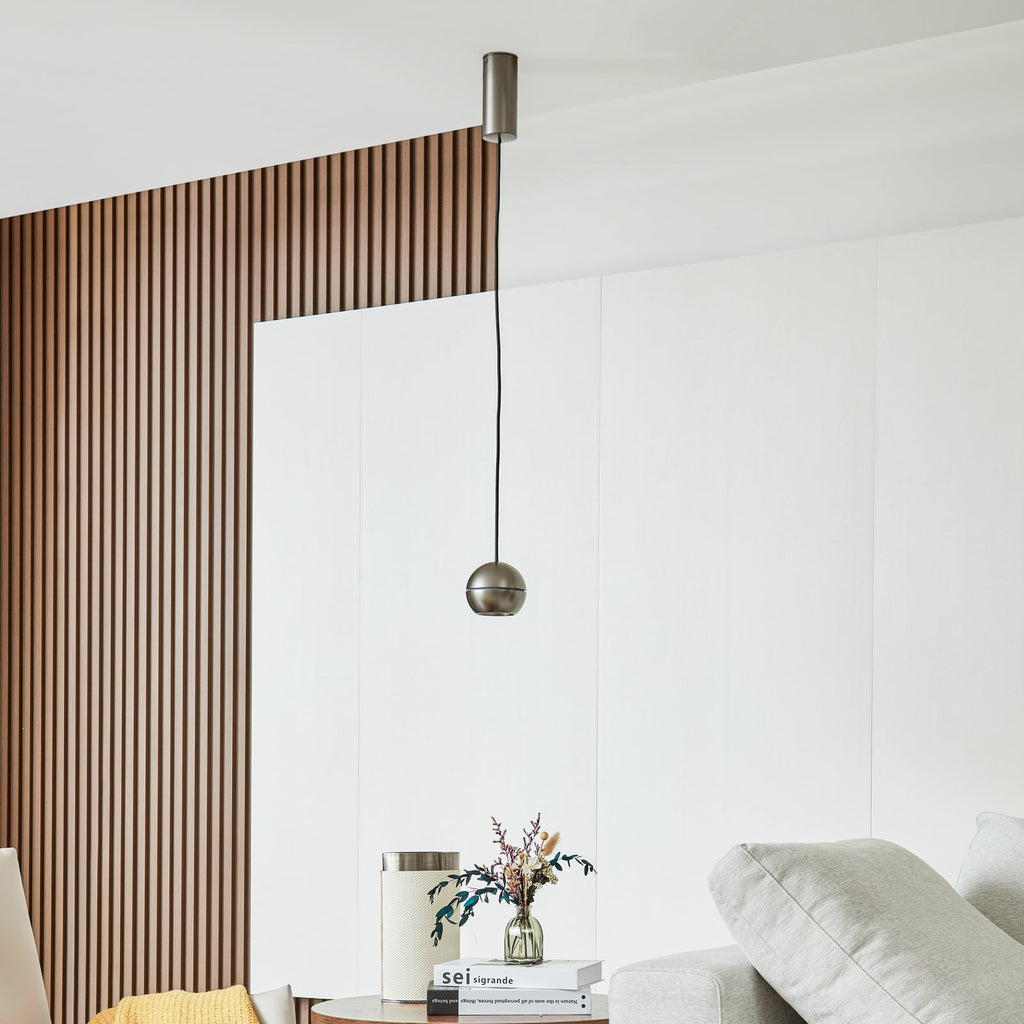 LED pendellampe Plarion nikkel aluminium bakside