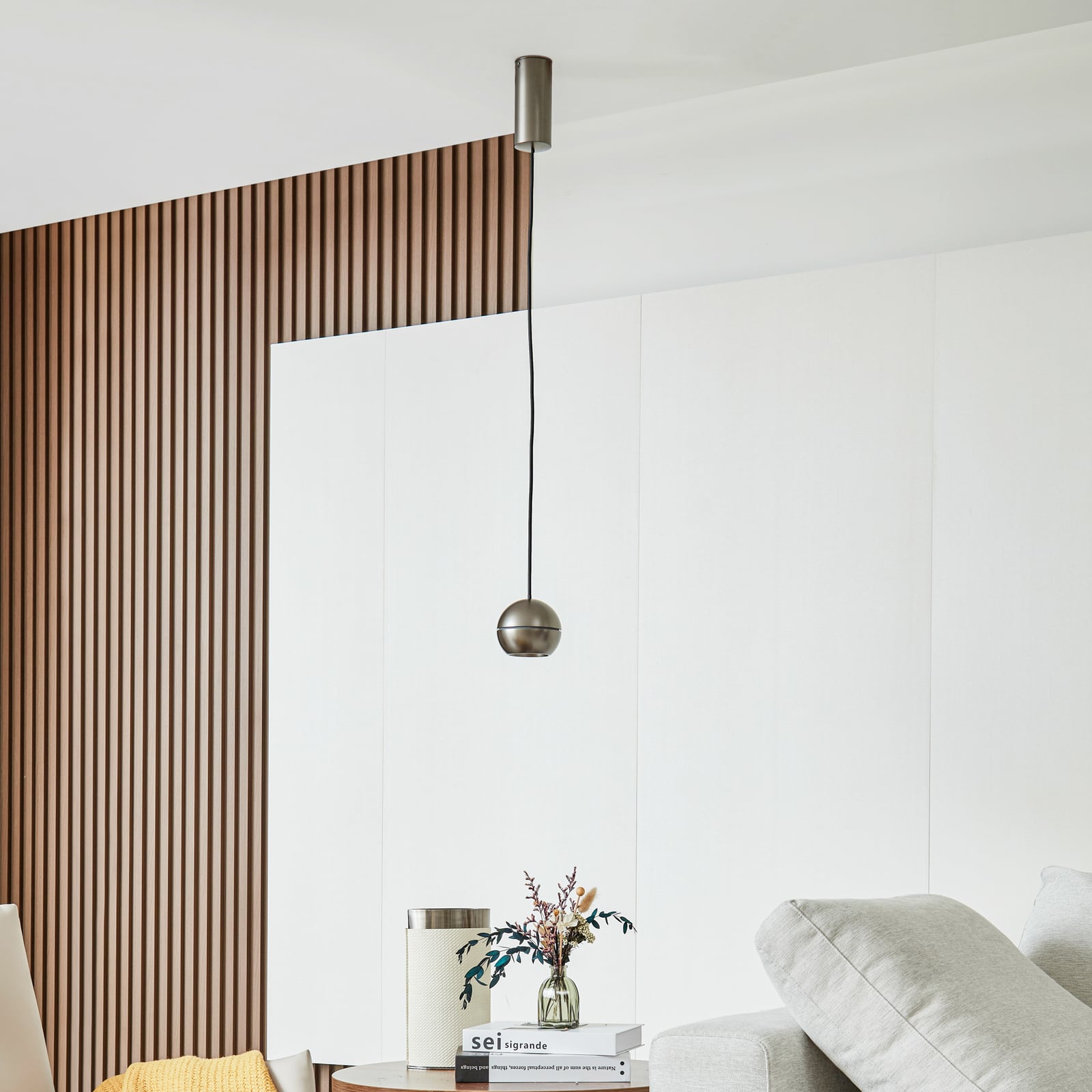 LED pendellampe Plarion nikkel aluminium bakside