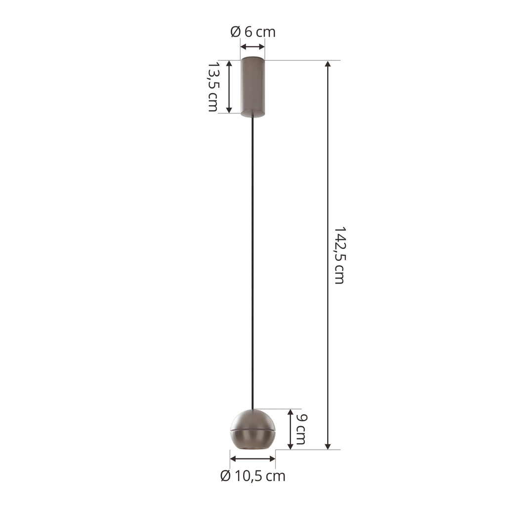 LED pendellampe Plarion nikkel aluminium montert i stue