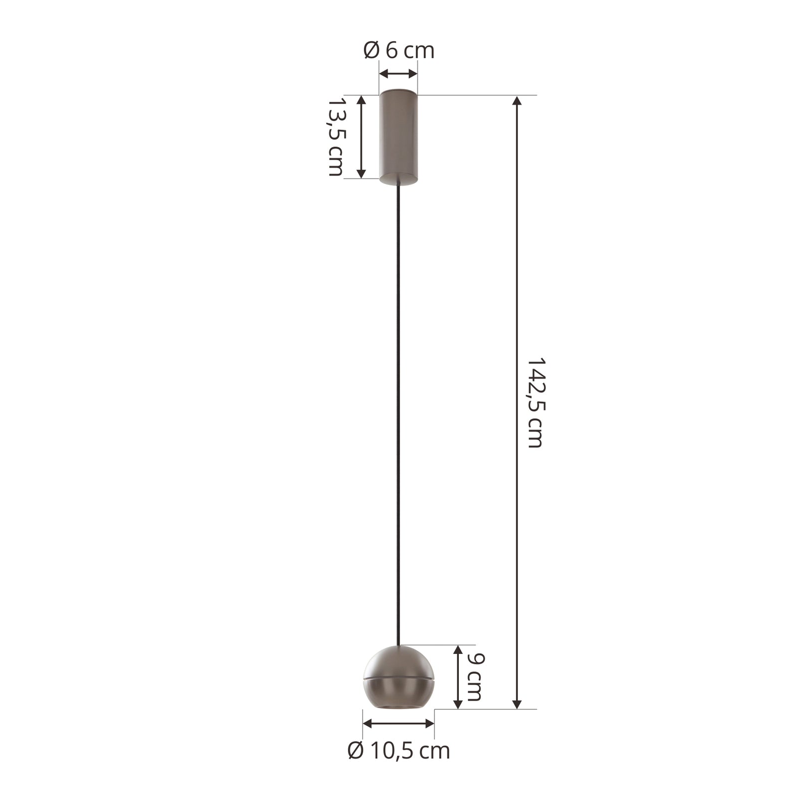 LED pendellampe Plarion nikkel aluminium montert i stue