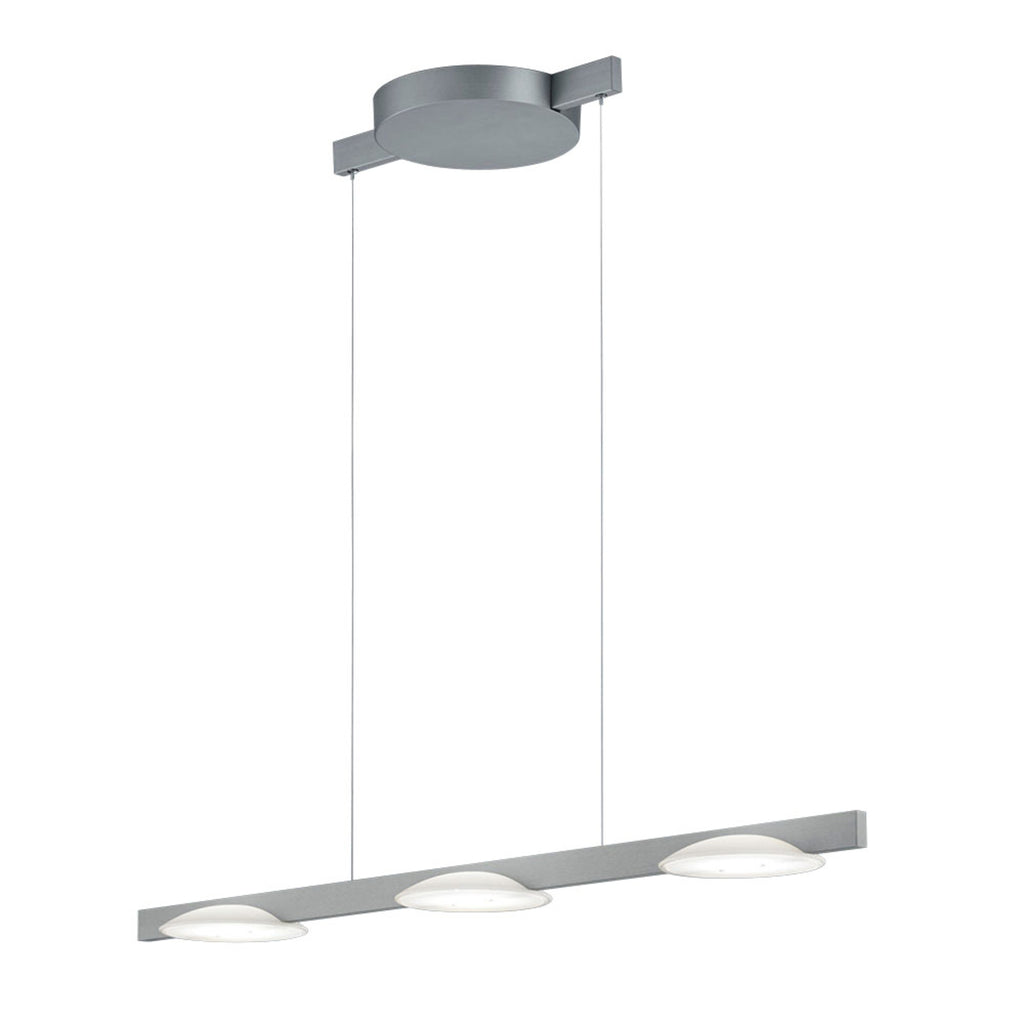 LED pendellampe Pole 3-lys dimbar matt nikkel montert i rom