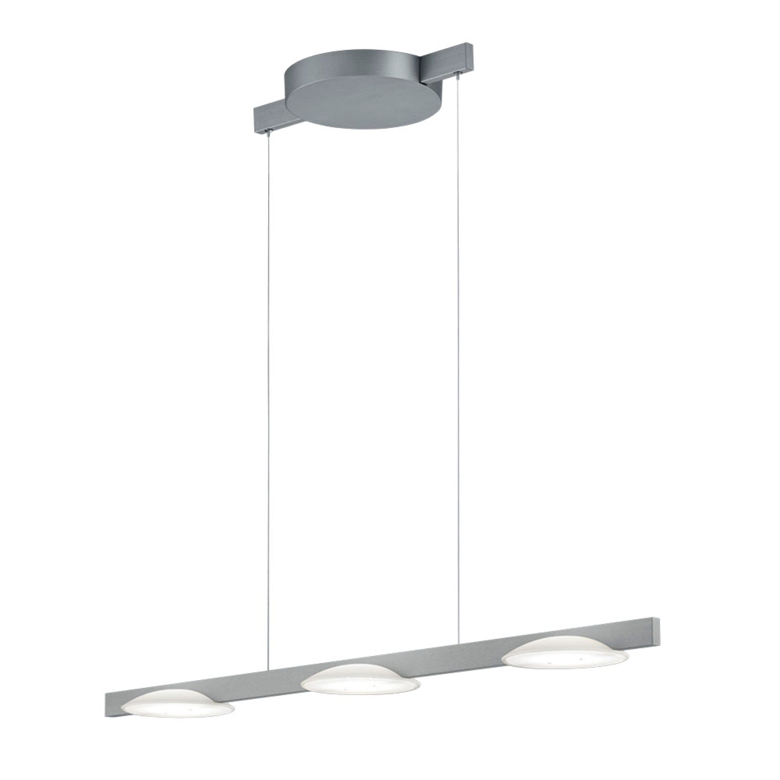 LED pendellampe Pole 3-lys dimbar matt nikkel montert i rom