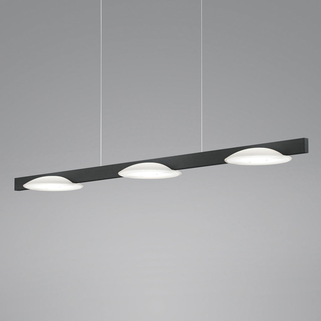 LED pendellampe Pole 3-lys svart matt glass dimbar 100 cm forfra