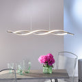 LED pendellampe Polina dimbar bølgeformet sølv 110 cm forfra