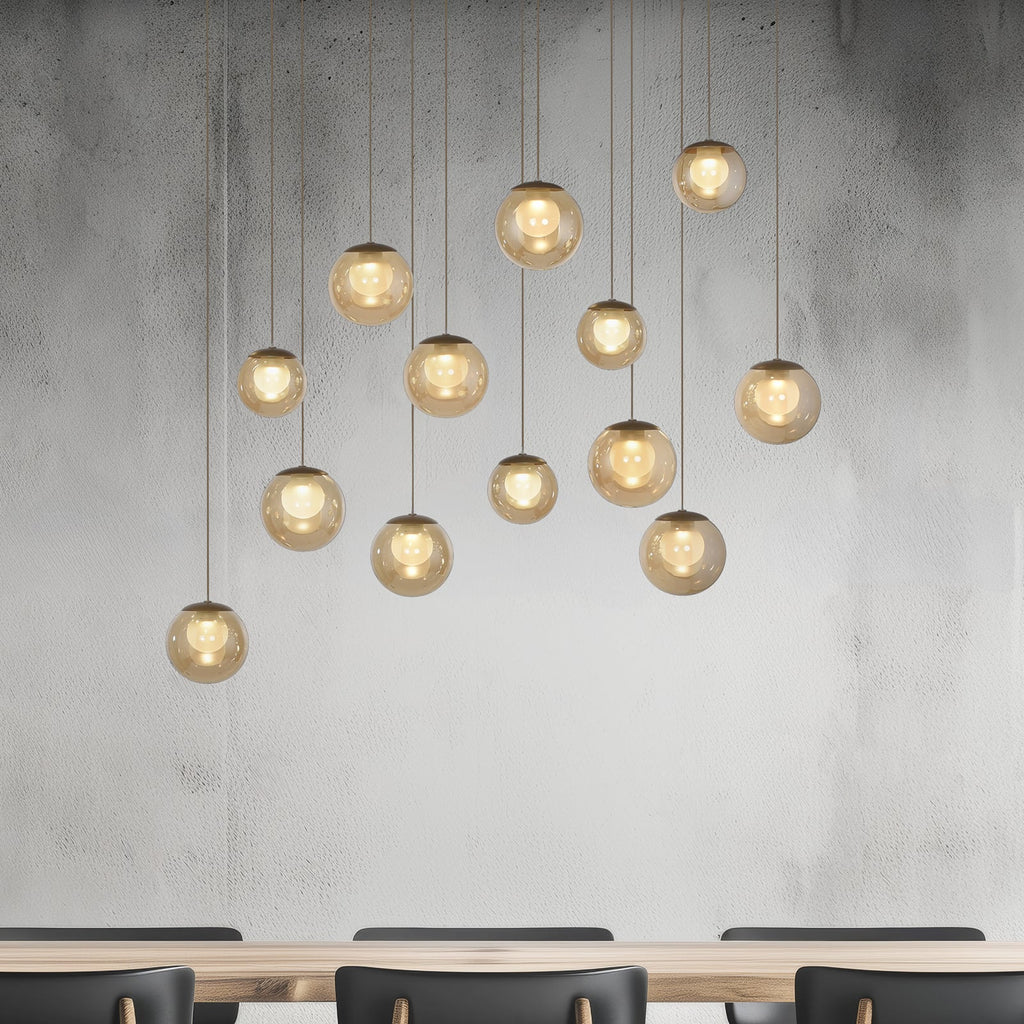 LED pendellampe Popup 13-lys bronse/amber forfra