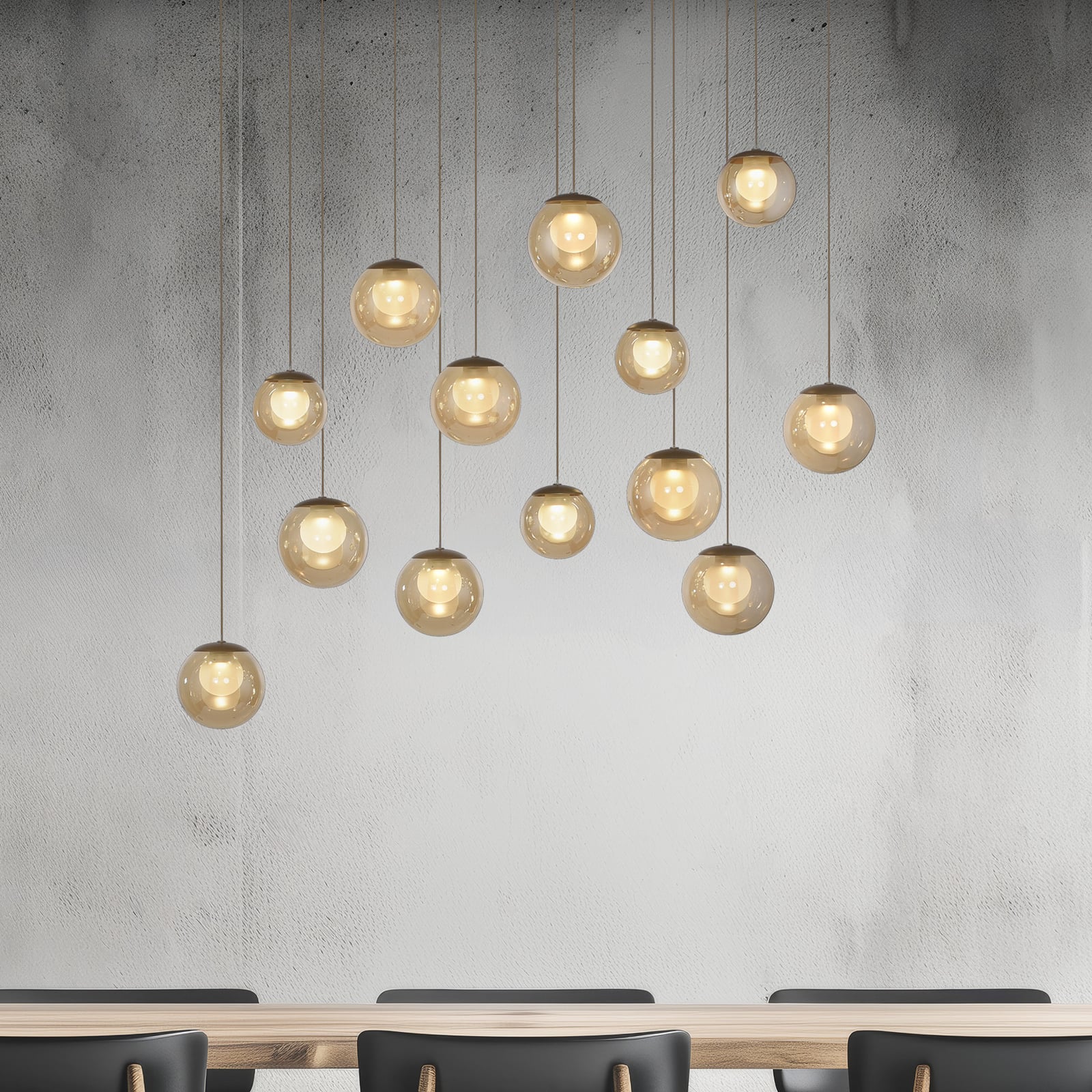 LED pendellampe Popup 13-lys bronse/amber forfra