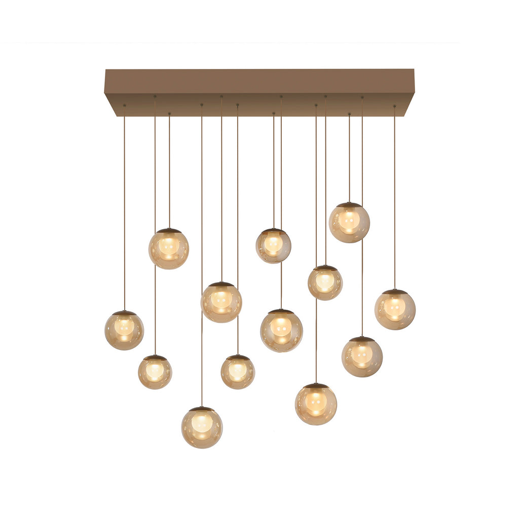 LED pendellampe Popup 13-lys bronse/amber montert i rom