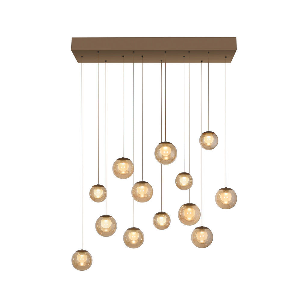 LED pendellampe Popup 13-lys bronse/amber nærbilde av lys