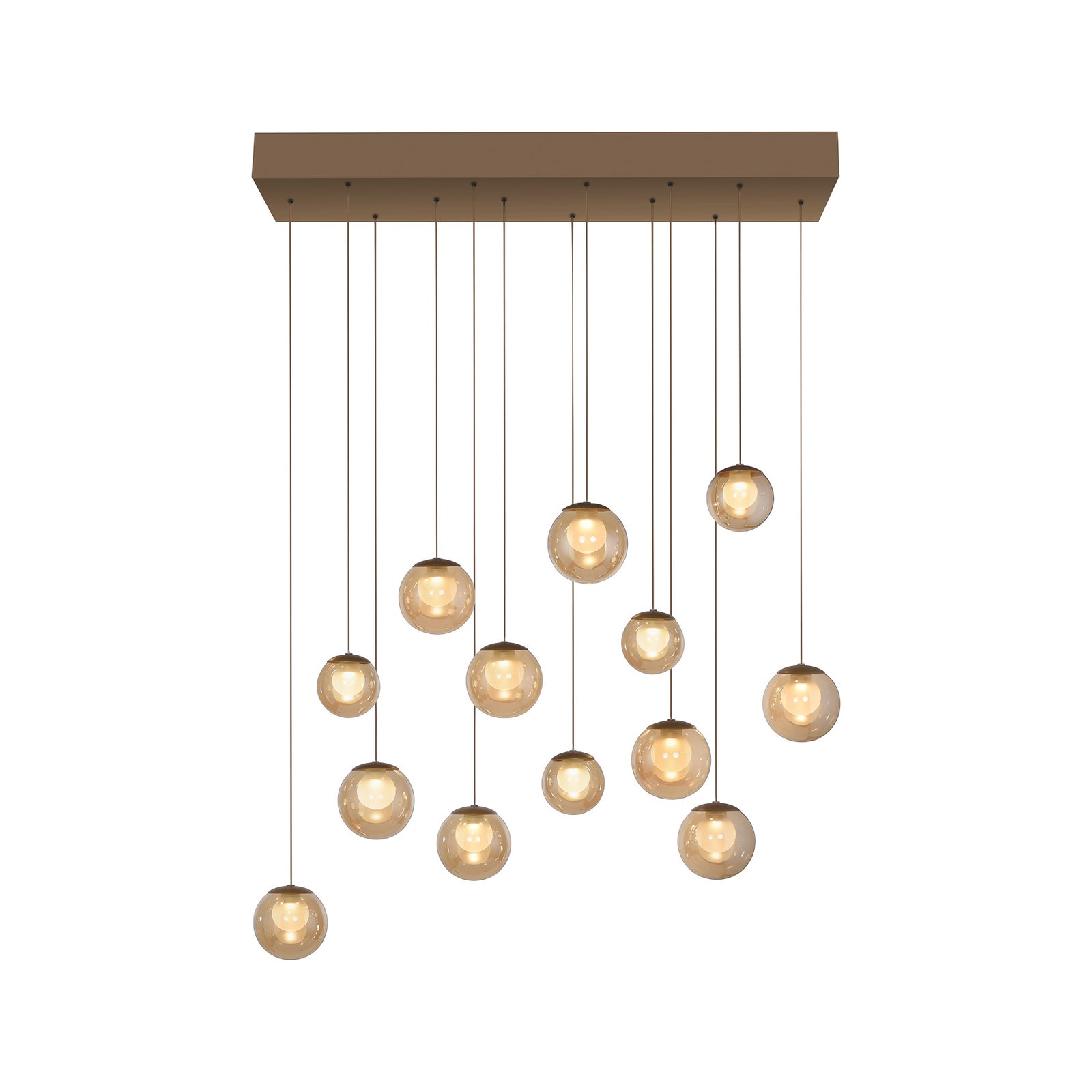 LED pendellampe Popup 13-lys bronse/amber nærbilde av lys