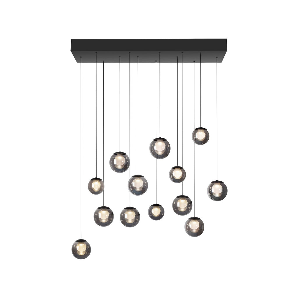 LED pendellampe Popup 13-lys glass grå CCT dimbar montert i rom