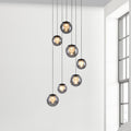 LED pendellampe Popup 7-lys dimbar CCT grå Ø40 cm forfra
